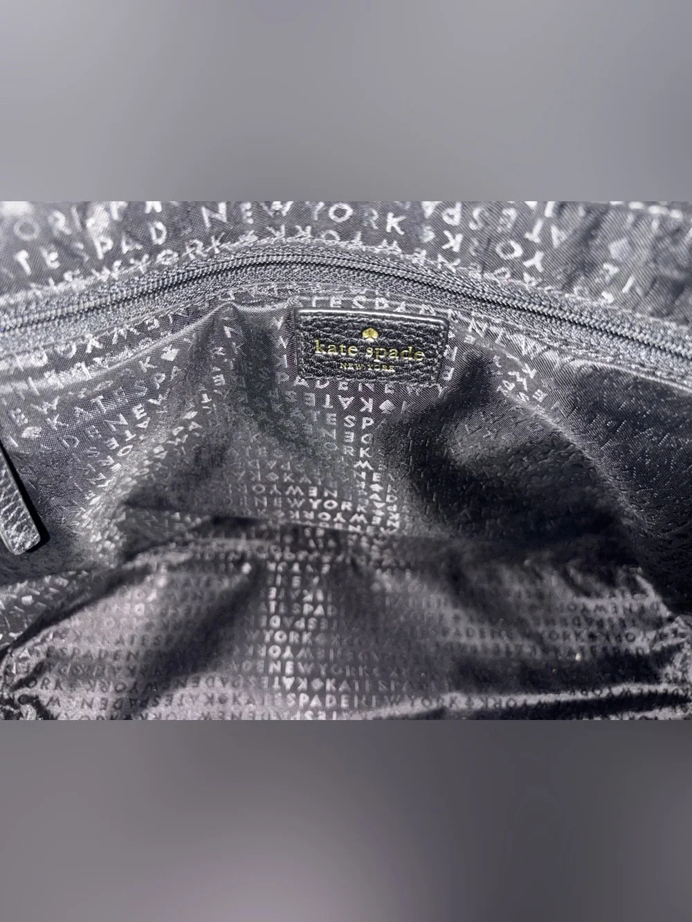 kate spade Black Interior Logo Lining with Gold Accent